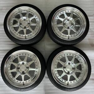 中古 バラマンディ　タイヤ ホイールセット　15インチ　6.5J 4穴　PCD 100 BARRAMUNDI DORADO スタンス JDM USDM