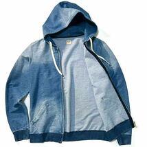 【YANUK】OCEANS掲載◎!!ヤヌーク 定価2.4万 DENIT HOODIE インディゴスウェット デニムパーカー ヴィンテージ加工デニットフーディ 日本製_画像7