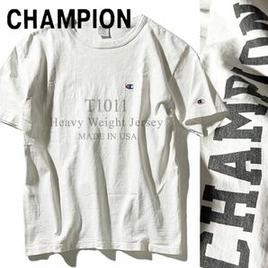 【Chamipon】T1011稀少デザイン◎!!チャンピオン 7oz Heavy Weight Jersey Crew Neck T-Shirt Made in USA 半袖 ヘビーウェイトTシャツの画像1