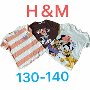 H&M 半袖　3点セット　ディズニー　ミニーちゃん　フィガロ　プルート　プリント　Tシャツ 140 130