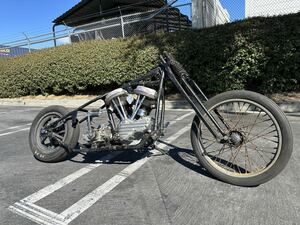 48pan panhead small of the back on small of the back under has overhauled engine matching original wishbone frame, original VL Fork Karma g15inch wheel