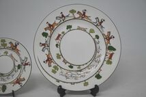 【3-12】 WEDGWOOD ウエッジウッド HUNTING SCENES ハンティングシーン プレート 皿 2客セット 洋食器 アンティーク Antique_画像3