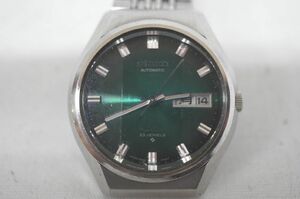 【3-126】 SEIKO セイコー LM ロードマチック 自動巻き 5606-8060 23石 デイデイト グリーン文字盤 腕時計 メンズ ベルト 尾錠 純正品