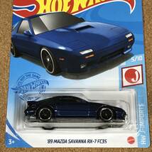 9_176B, '89 MAZDA SAVANNA RX-7 FC3S, ブルー, ベーシックカー【ホットウィール】 同梱可 _画像1