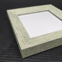額縁 正方形 １０センチ 樹脂製ライトグリーン 水彩画・デッサン画に アートフレーム_画像4
