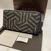 グッチ　GUCCI 財布　長財布　GGスプリーム　カレイド　ラウンドファスナー　メンズ_画像1