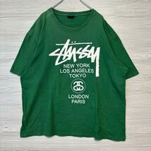 【人気デザイン】STUSSY ステューシー　Tシャツ　XLサイズ　ワールドツアー　両面デザイン　バックプリント　ストリート　即完売　ゆったり_画像2