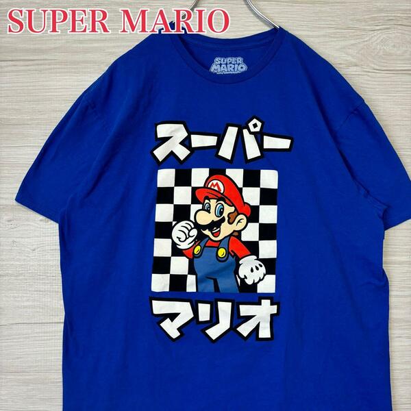 【入手困難】SUPER MARIO マリオ Tシャツ XLサイズ　ゆったり　キャラクター　一点物　レア　半袖　アニメ　ゲーム　映画　海外　輸入