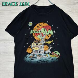 【希少デザイン】SPACE JAM スペースジャム　Tシャツ Lサイズ　キャラクター　一点物　レア　半袖　アニメ　海外　輸入　ヴィンテージ