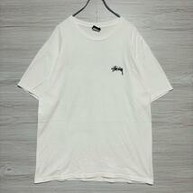 【希少デザイン】STUSSY ステューシー　Tシャツ　Lサイズ　シャドーマン　両面デザイン　バックプリント　ワンポイントロゴ　ストリート_画像6