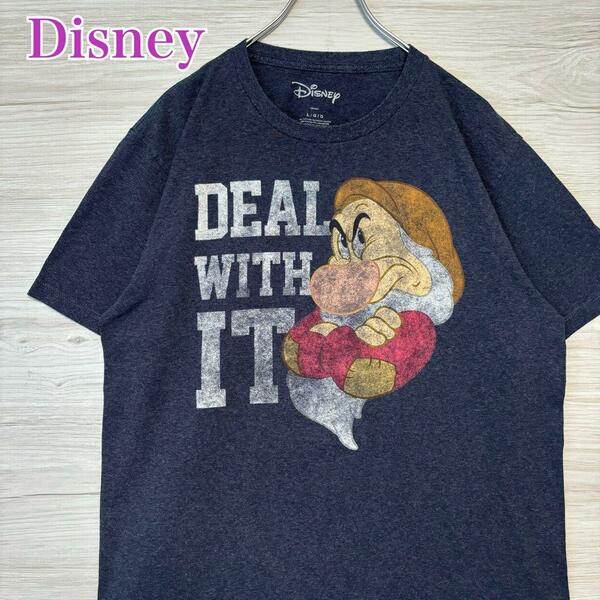 【入手困難】Disney ディズニー　白雪姫 7人の小人　グランピー　Tシャツ　Lサイズ　キャラクター　一点物　レア　半袖　アニメ 海外　輸入
