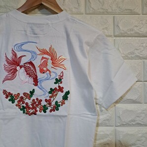 未使用 [ATTITUDE] 戯金魚 刺繍 和柄 Tシャツ [サイズ:M] 検/ 桜花爛漫 クロップドヘッズ ETERNAL倉 胤富仁帝 飛翔白麗 satori 参丸一 錦の画像3