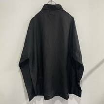 ビンテージ　デッドストック　GOOUCH　レーヨン　比翼　刺繍　デザイン　ブラック　長袖シャツ　S　240321_画像4