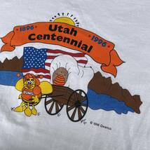 ビンテージ　90ｓ　オニータ　USA製　Utah　デザイン　ハチ　キャラクター　プリント　Tシャツ　240329_画像3