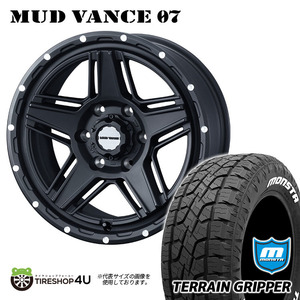 4本セット MUDVANCE07 18x8.0J 6/139.7 +20 FMB MONSTA TERRAIN GRIPPER A/T 265/60R18 ホワイトレター プラド ハイラックス