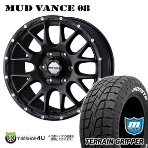 4本セット MUDVANCE08 17x8.0J 6/139.7 +20 FBK MONSTA TERRAIN GRIPPER A/T 285/70R17 ホワイトレター FJクルーザー