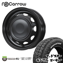 4本セット NeoCarrow 14x4.5J 8/100/114.3 +45 ブラック MUDSTAR radial A/T 165/65R14 ホワイトレター アゲトラ ミラージュ ソリオ15系_画像1