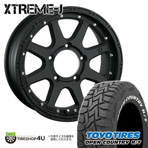 4本セット XTREME-J エクストリームJ 16x5.5J 5/139.7 +20 FBK TOYO OPEN COUNTRY R/T 185/85R16 ホワイトレター ジムニー JB64W JB23W