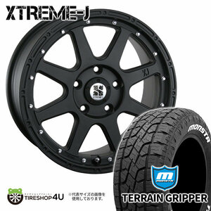 4本セット XTREME-J エクストリームJ 17x7.5J 5/127 +40 FBK MONSTA モンスタ テレーングリッパー A/T 285/70R17 WL ジープ ラングラー