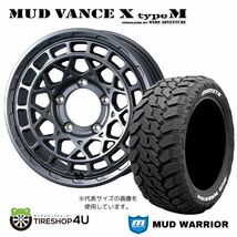 4本セット MUD VANCE X TypeM 16x6.0J 5/139.7 -5 MGM MONSTA MUD WARRIOR M/T 215/70R16 ホワイトレター ジムニーシエラ ワイド JB74W_画像1