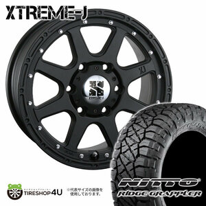 4本セット XTREME-J 17x7.5J 6/139.7 +25 FBK NITTO RIDGE GRAPPLER 265/65R17 プラド ハイラックス