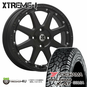 4本セット XTREME-J 15x4.5J 4/100 +43 FBK YOKOHAMA GEOLANDAR X-AT G016A 165/65R15 ブラックレター ソリオ タフト