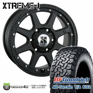 4本セット XTREME-J 18x8.0J 6/139.7 +25 FBK BFGoodrich All-Terrain T/A KO2 285/60R18 ホワイトレター FJクルーザー