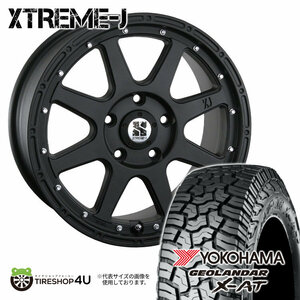 4本セット XTREME-J 17x7.5J 5/127 +40 FBK YOKOHAMA GEOLANDAR X-AT G016 285/70R17 ブラックレター ジープ ラングラー