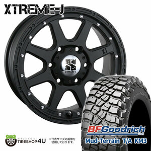 4本セット XTREME-J 18x8.0J 6/139.7 +25 FBK BFGoodrich Mud-Terrain T/A KM3 265/60R18 ブラックレター プラド ハイラックス