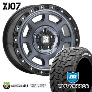 4本セット XTREME-J XJ07 17x8.0J 5/127 +38 GBM MONSTA MUD WARRIOR M/T 265/70R17 ホワイトレター ジープ ラングラー JL JK