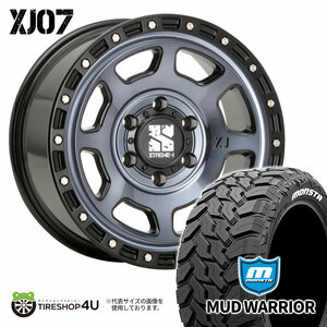 4本セット XTREME-J XJ07 16x6.5J 6/139.7 +38 GBM MONSTA MUD WARRIOR M/T 215/70R16 ホワイトレター ハイエース 200系