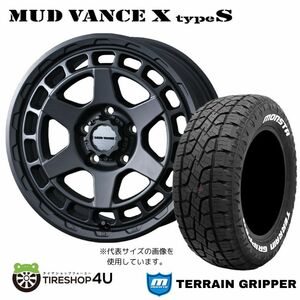 4本セット MUD VANCE X TypeS 17x8.0J 5/127 +38 FMB MONSTA TERRAIN GRIPPER A/T 285/70R17 ホワイトレター ジープ ラングラー