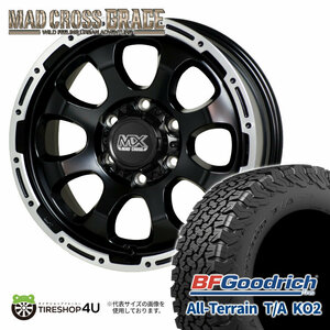 4本セット MAD CROSS GRACE 16x6.5J 6/139.7 +48 GB/P BFGoodrich All-Terrain T/A KO2 215/65R16 ブラックレター NV350 キャラバン