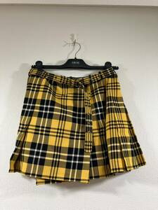  Dior 2023 pleat miniskirt check yellow 