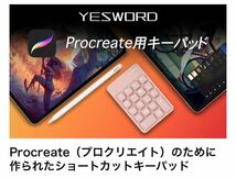 YesWord X-18 Procreate用 左手デバイス プロクリエイト プロクリ ショートカット キーパッド Bluetooth接続 microUSB充電(ピンク)_画像7