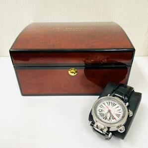 C-03222SI 【希少】 GIO MONACO ジオモナコ メンズ 腕時計 ジオポリス 2893-2 ダイヤベゼル ワールドタイム 自動巻き オートマ 稼働品の画像1