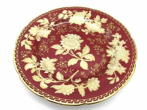 ☆Wedgwood ウェッジウッド トンキン ルビー 赤 レッド 金彩 23cmプレート 皿 中古 現状品 ブランド 食器 1枚☆