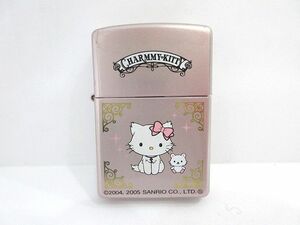 ☆Zippo ジッポー CHARMMY-KITTY チャーミーキティ ピンク シリアルナンバー入り 2005年製 未使用 ダメージ有 オイルライター☆