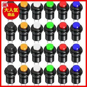 [ number . limit equipped!] *E317-24 piece * black blue yellow green white ) ( red 24 piece pushed . button ( installation inside diameter 12mm) ON/OFF moment pushed . button switch Kiligen