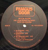 ◆ JOHN BUNCH Quartet / Slick Funk ◆ Famous Door HL-118 ◆_画像4