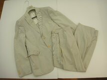 GIORGIO ARMANI ジョルジオアルマーニ スーツ ジャケット/パンツ メンズ サイズ50 ストライプ ホワイト×グレー_画像1