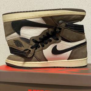 【1円スタート】NIKE NIKE TRAVIS SCOTT AIR JORDAN 1 RETRO HIGH OG トラヴィススコット エアジョーダン1 レトロ スニーカー US8.5 26.5cmの画像3