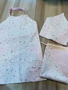 * hand made *simaenaga for children apron * triangle width * pouch size 130 pink 