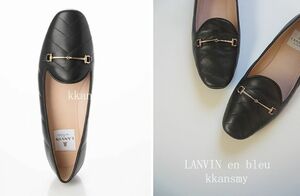 2023LANVIN en Bleuランバンオンブルー*ビットモチーフキルティングカッターフラットシューズ23.5㎝