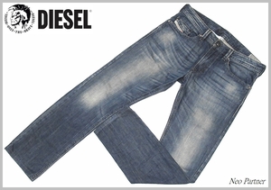 美品 DIESEL ディーゼル THAVAR 0814A ヴィンテージウォッシュ スリムスキニー インディゴ デニムパンツ ジーンズ W32 正規品 メンズ