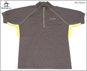 定価￥16,500 極美品 MUNSING マンシング ゴルフ 撥水加工 吸汗速乾 ストレッチ ハーフジップシャツ LL 日本製 メンズ