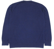 カシミヤ100％ 美品 UNIQLO ユニクロ 高級素材 PURE CASHMERE クルーネック ニットセーター ブルー L メンズ_画像2