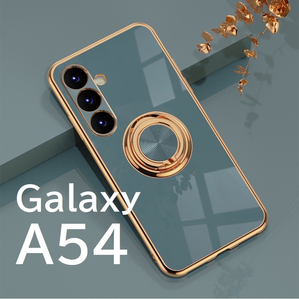 Galaxy A54 スマホケース リング付き グレー (ゆうパケ)