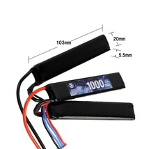 【限定！値下げ品】S&T Lipo 11.1v 1000mAh 3セパレートバッテリー(103*20*5.5*3)(STLBY15)_画像4