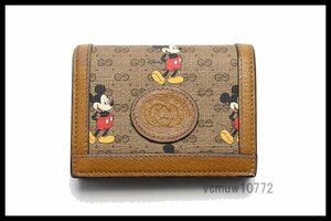 ディズニーコラボ近年希少美中古■GUCCI マイクロGG レザー 2つ折り財布 グッチ■0229or0572478